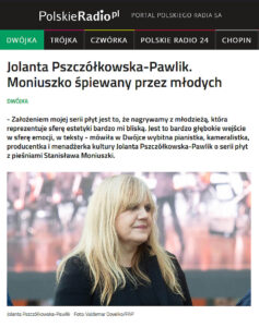 artykuł z wywiadem w programie Dwójki Polskiego Radia